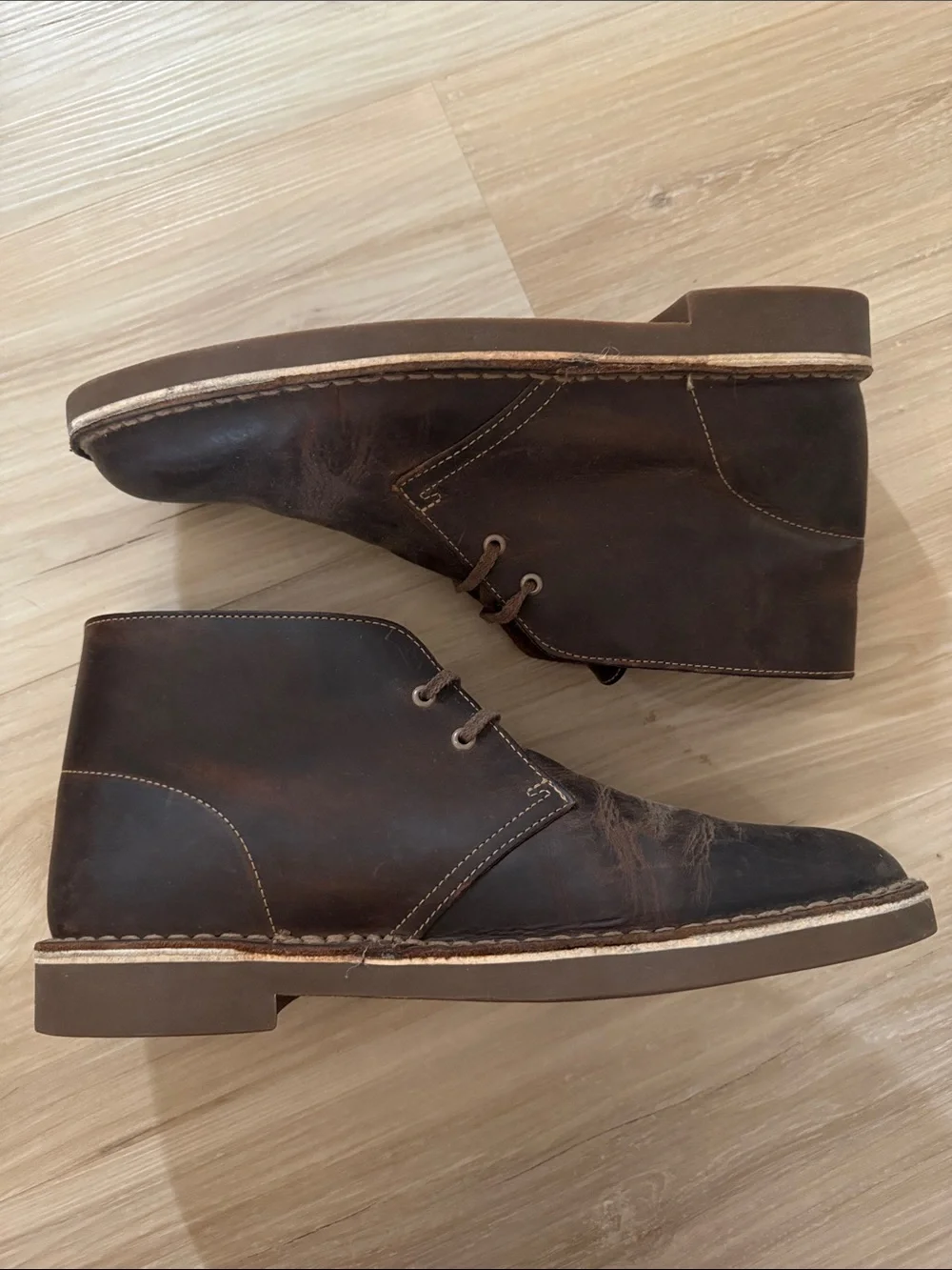 Clarks Men's Bushacre Dark Brown Leather Chukka Boots